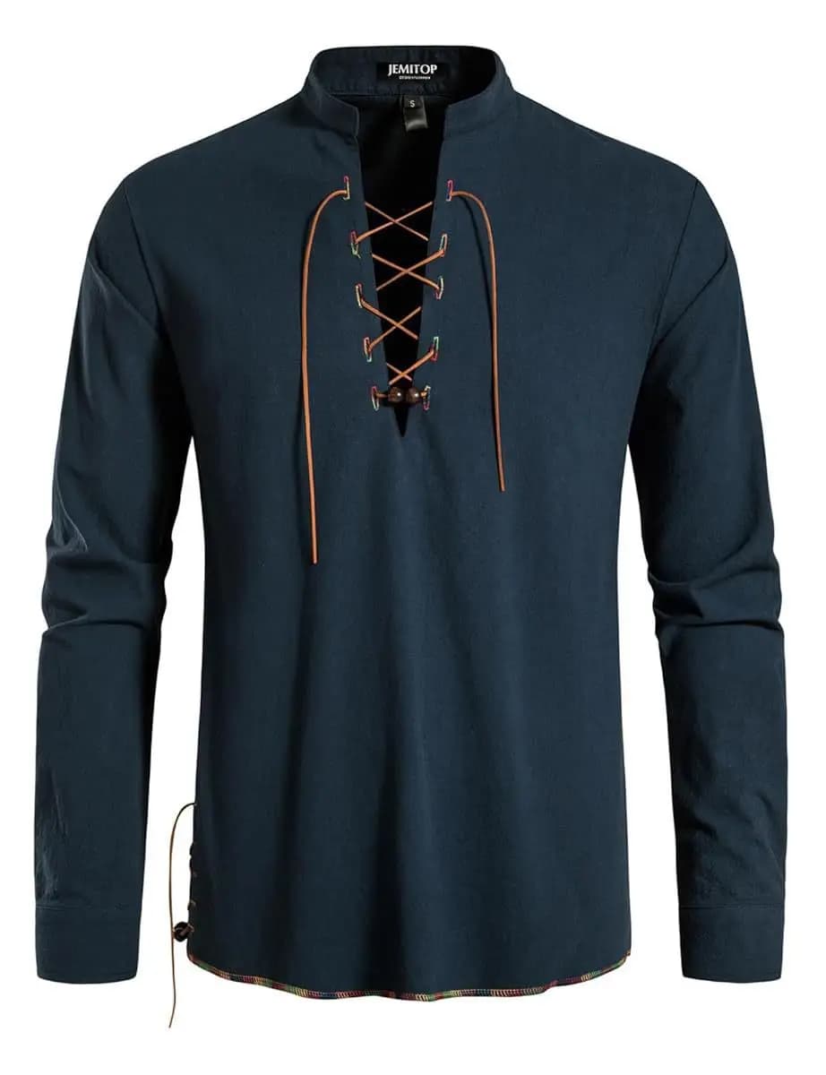 New High-Quality Men's Retro Long-Sleeve Performance Festival Shirt