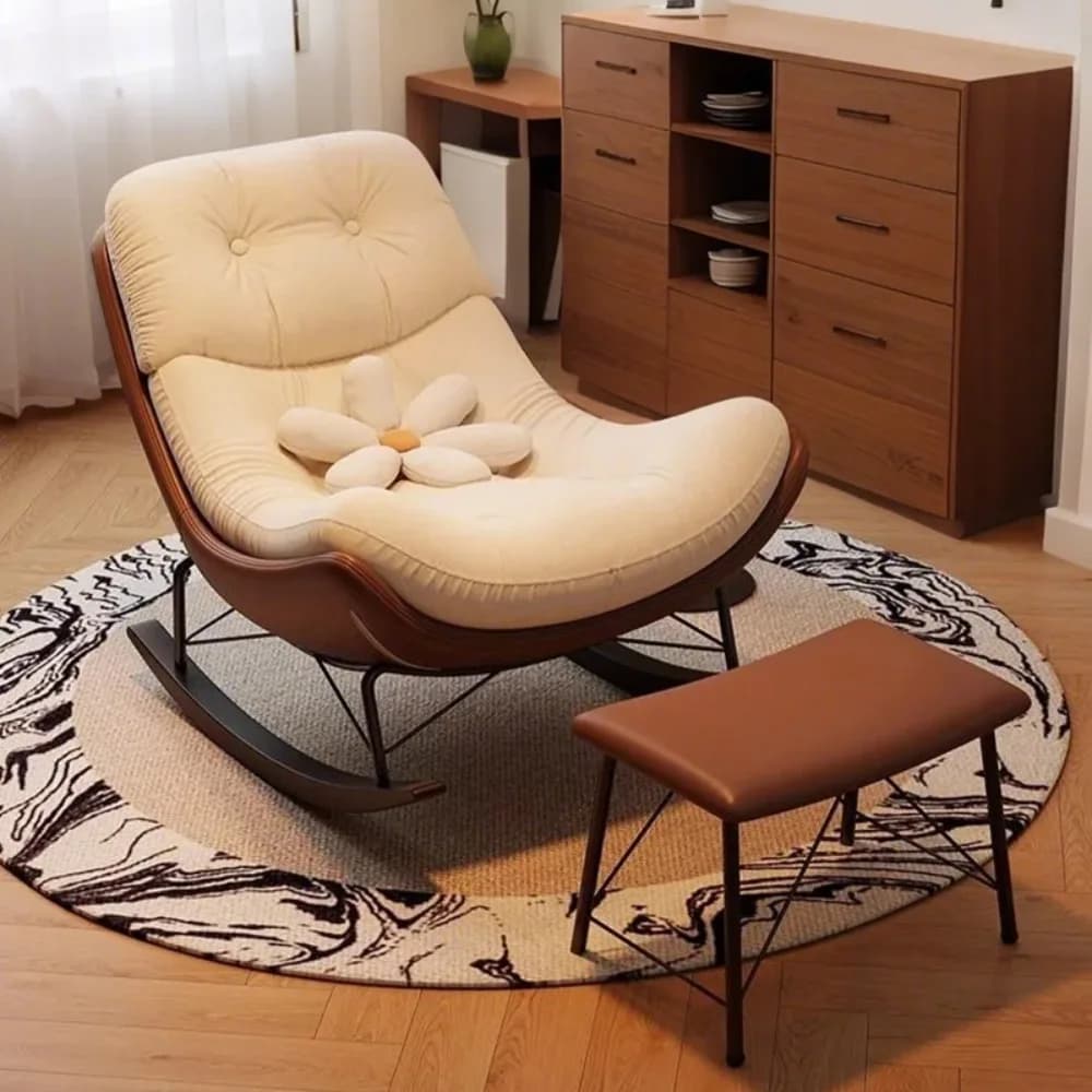 Contemporain Living Room Chairs Balcony Lumbar Support Recliner Lounge Chair Reading Rocking Articulos Para El Hogar Home Decor