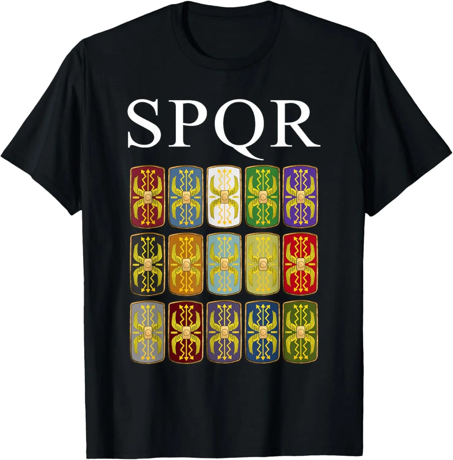 Roman Empire SPQR Legionary Ancient Rome Legion Shields T-Shirt 100% Cotton O-Neck Short Sleeve Summer Casual Mens T-shirt