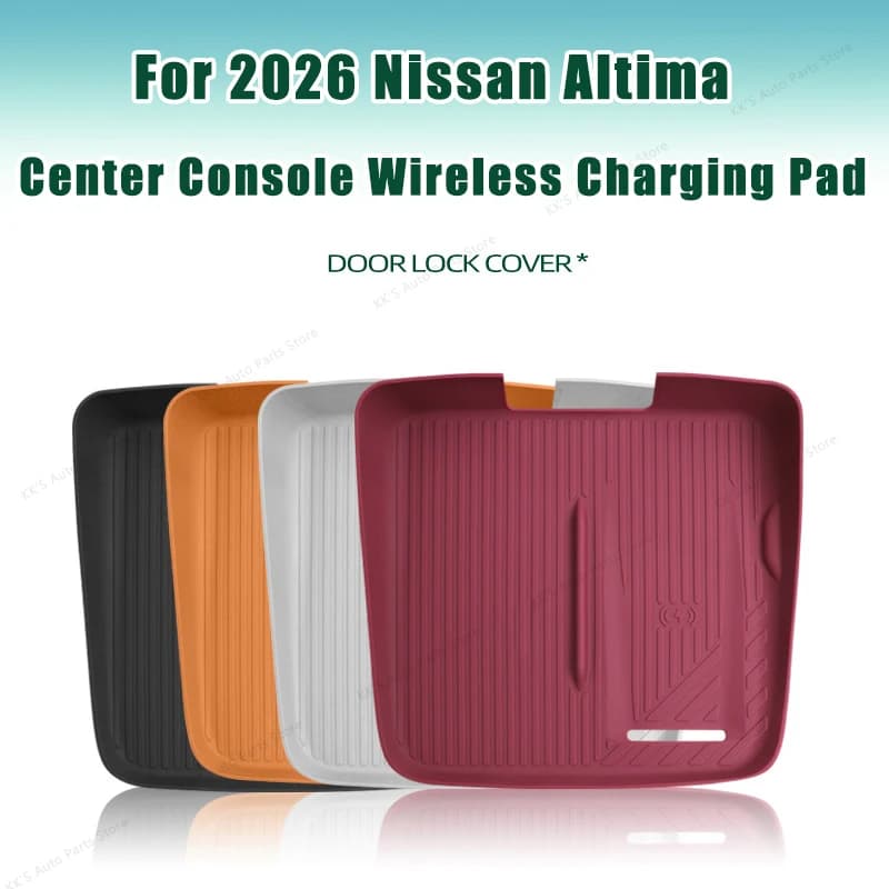 Silicone Wireless Charging Pad for 2026 Nissan Altima, OEM Color Match Non-Slip Stain-Resistant Center Console Protective Mat