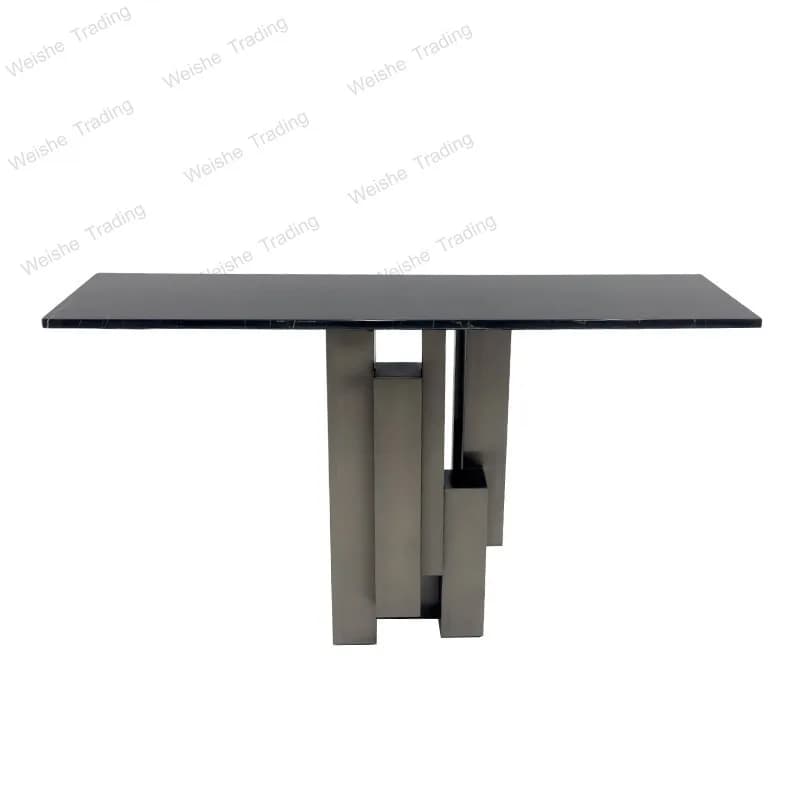 Light luxury stainless steel marble entrance table minimalist wall simple entrance cabinet