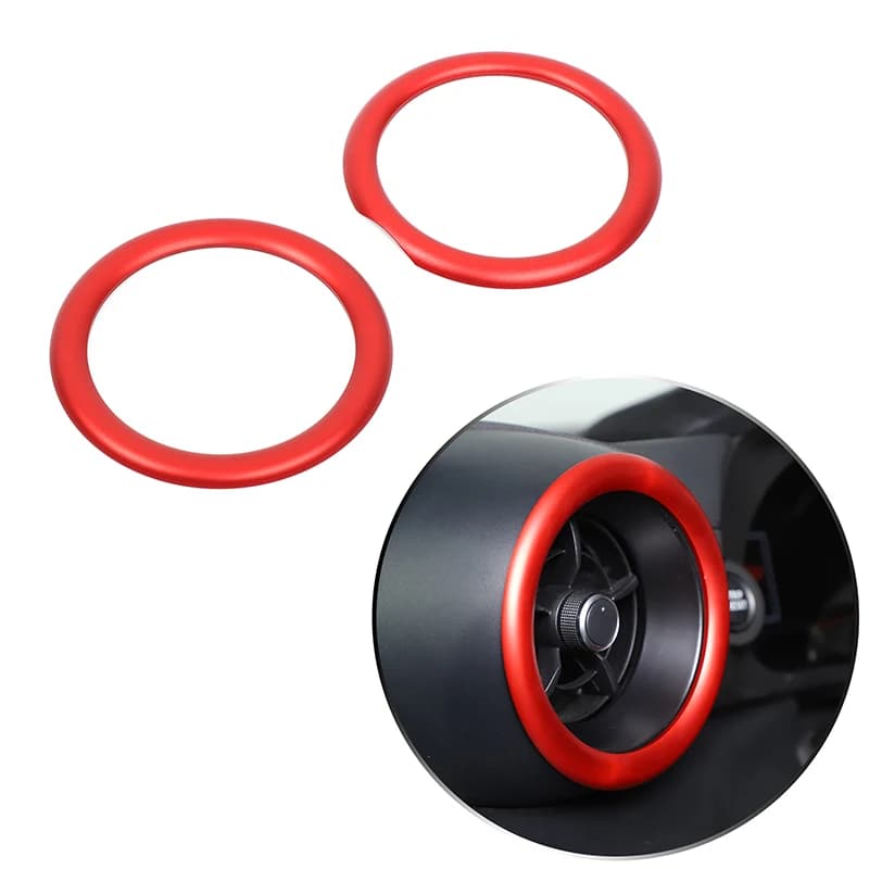 2piece set Aluminum alloy red For Toyota 86 Subaru BRZ 2022+ car dashboard side air outlet ring decorative sticker accessories