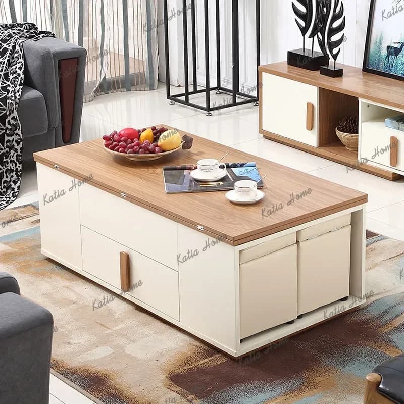 Factory Direct White Designer Coffee Table Modern Design Wood Low Folding Coffee Table Nordic Floor Hotel Tavolino Da Salotto Fu