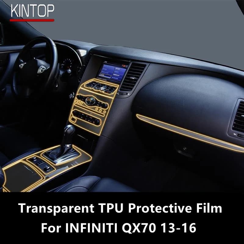 For INFINITI QX70 13-16 Car Interior Center Console Transparent TPU Protective Film Anti-scratch Repair Film Accessories Refit