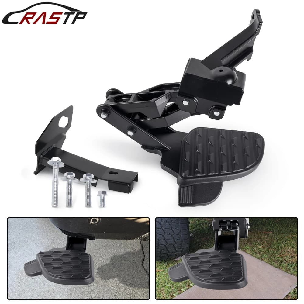 RASTP-Retractable Back Rear Bumper Foot Step Bed Step For Dodge Ram 2500 3500 2019-2024 82215842AE TBS003