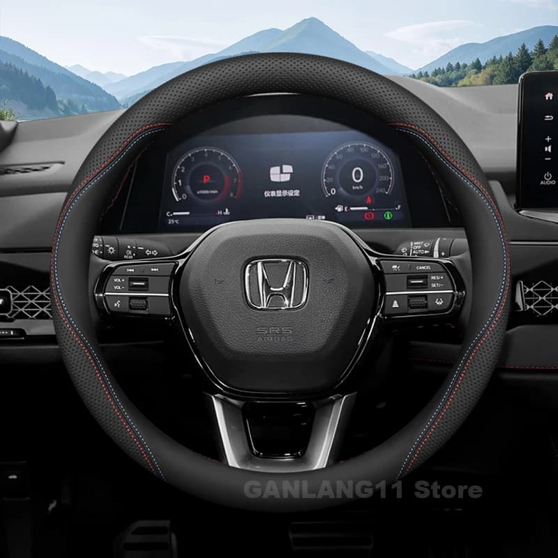 Leather Car Steering Wheel Cover For Honda Odyssey CRV HRV ZRV Passport civic Freed 2026 Auto interior Honda accord Accessories