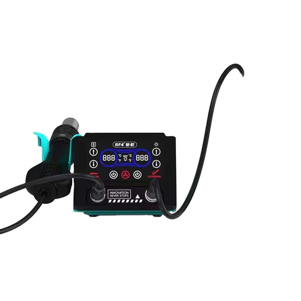 RF4 RF-H7 2-in1 Dual Station Soldering Station Hot Air Gun and 936 Soldering Iron for Mobile Motherboard PCB Repair and Welding