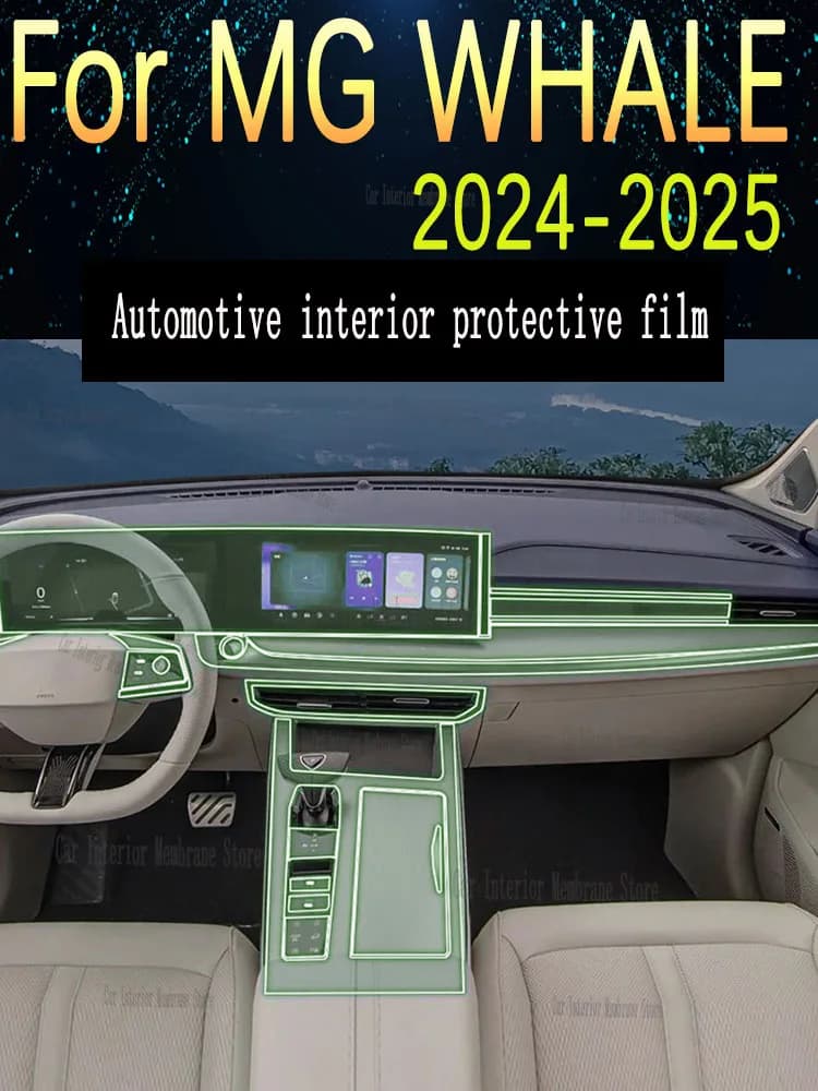 For MG WHALE (2024-2025) TPU Gearbox Panel Film Dashboard Protective Sticker Interior Anti-Scratch Car film protect