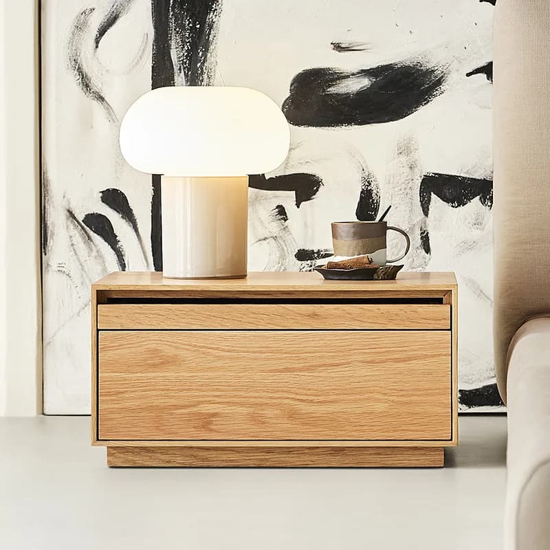 LTT Bedroom Locker Solid Wood Bedside Table Log Color Modern Bedside Cabinet