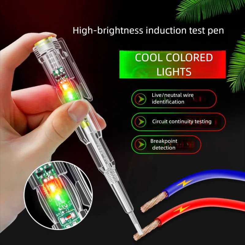 Electrician Pen, Electrician-Specific Intelligent Sensing Testing Pen, High-Brightness Multi-Functional Electric Tester Pen