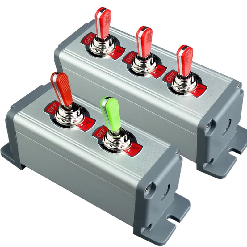 12mm Button Switch  3 and 2 Gear Plus Aluminum Alloy Mounting Box Toggle Rocker  250v15a