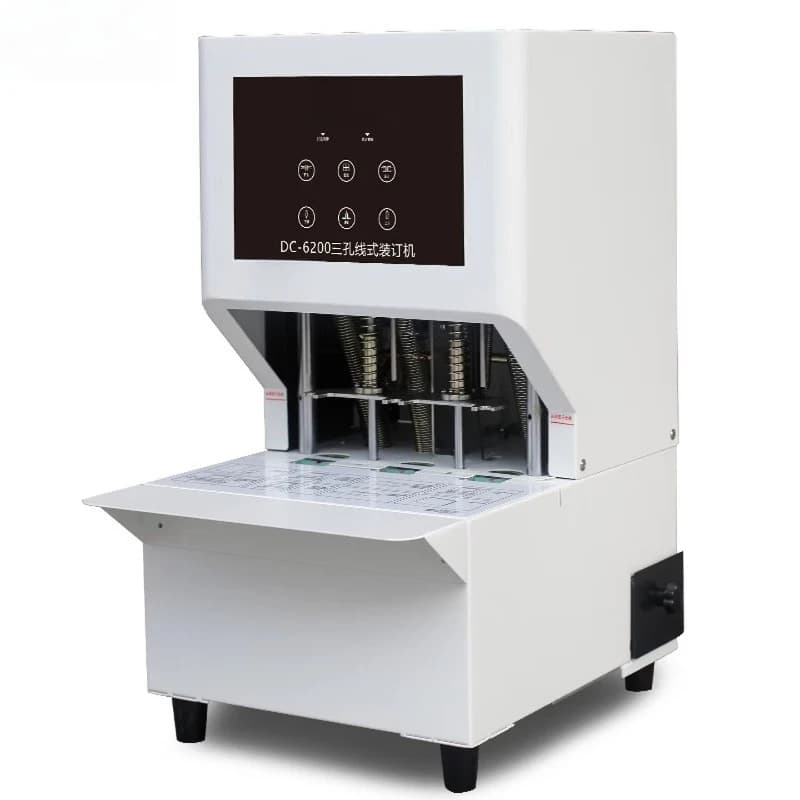 Automatic three-hole binding machine electric one-button punching automatic threading and loading machine