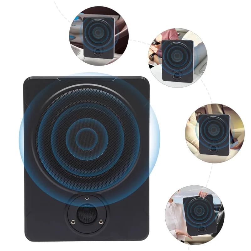 for Under Seat 8 Inch Subwoofer, Subwoofer Car Audio, 600 Watt Active Powered Car Audio Amplifier Pure Bass
