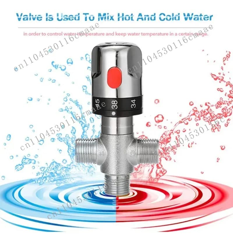 Kitchen Bathroom Brass Constant Temperature Pipe Valve Temperature Control Mixing Valve Toilet Hot and Cold Temperature