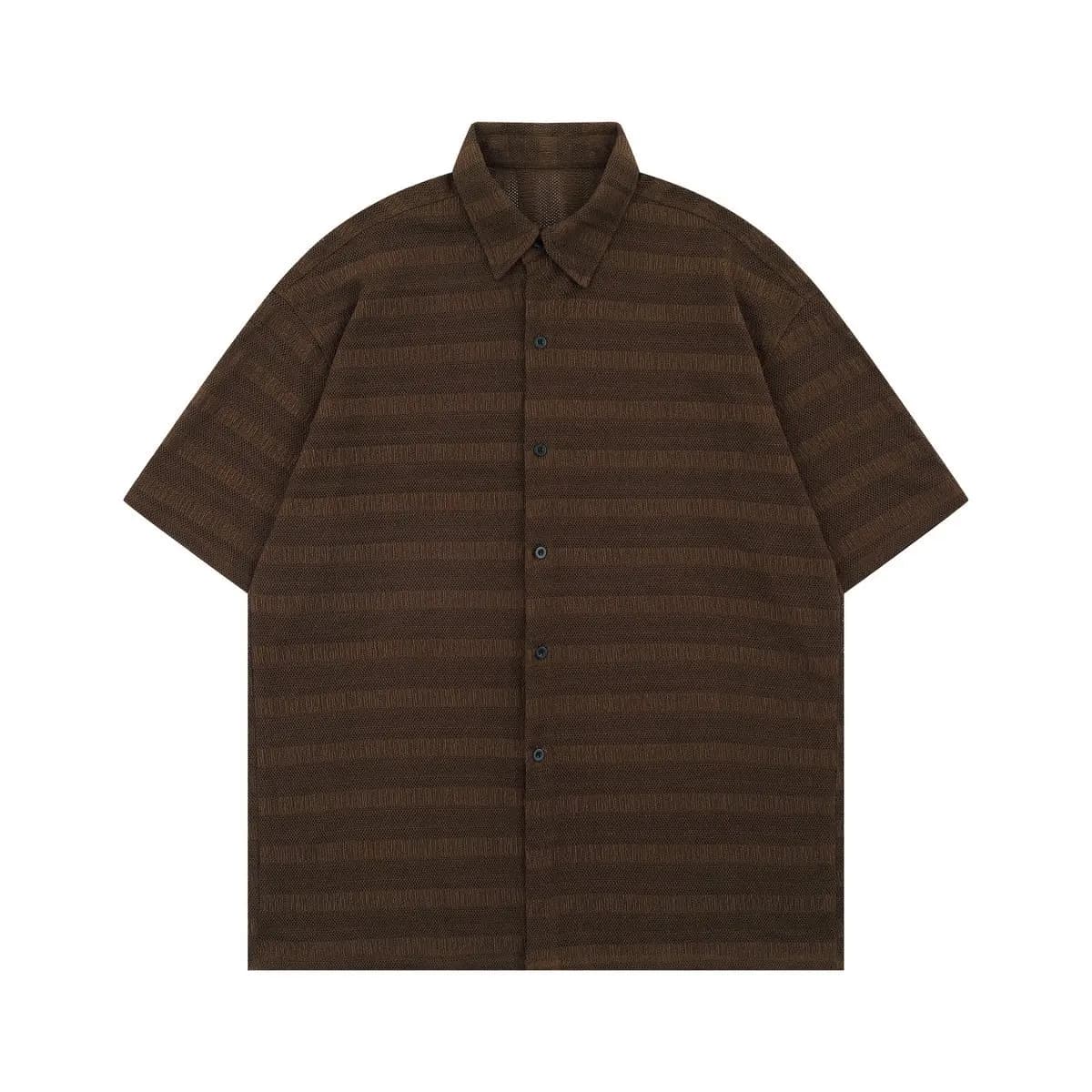 American Retro Men's and Women's Shirts Solid Color Striped Men's Short-sleeved Knitted Sweater
