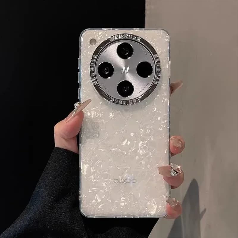 Shell Pattern Clear Acrylic Phone Case For OPPO Find X8 / X8 Pro / X8S Shockproof Big Camera Hole Protective Cover