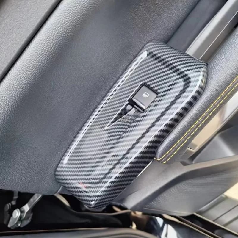 LHD RHD For Ford Ranger Everest 2023 2024 Carbon Fiber Interior Accessories Window Lift Switch Button Cover Trims Door Armrest