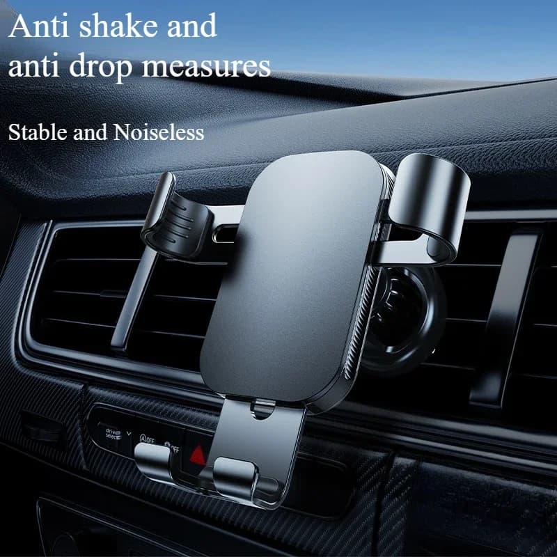 Aluminum Alloy Car Phone Holder Gravity Large Screen Creative Air Conditioning Vent Silent Navigation Support Bracket