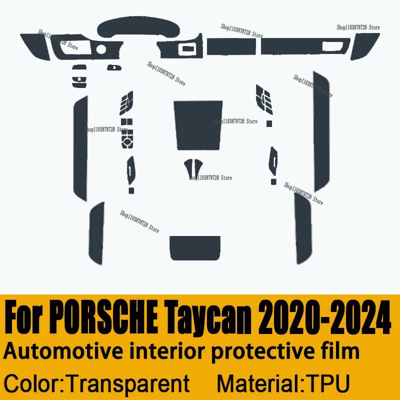 For PORSCHE Taycan 2020-2024 Gearbox Panel Navigation Screen Automotive Interior TPU Protective Film Cover Anti-Scratch Sticker