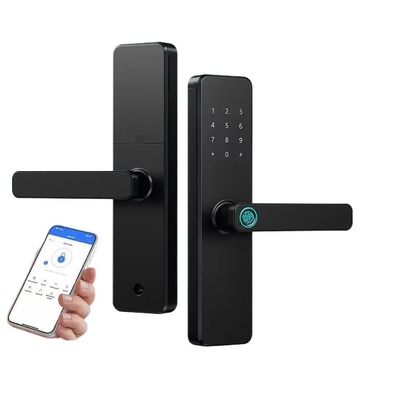 Open the handle with one grip, fingerprint lock, door lock, fingerprint door opening.