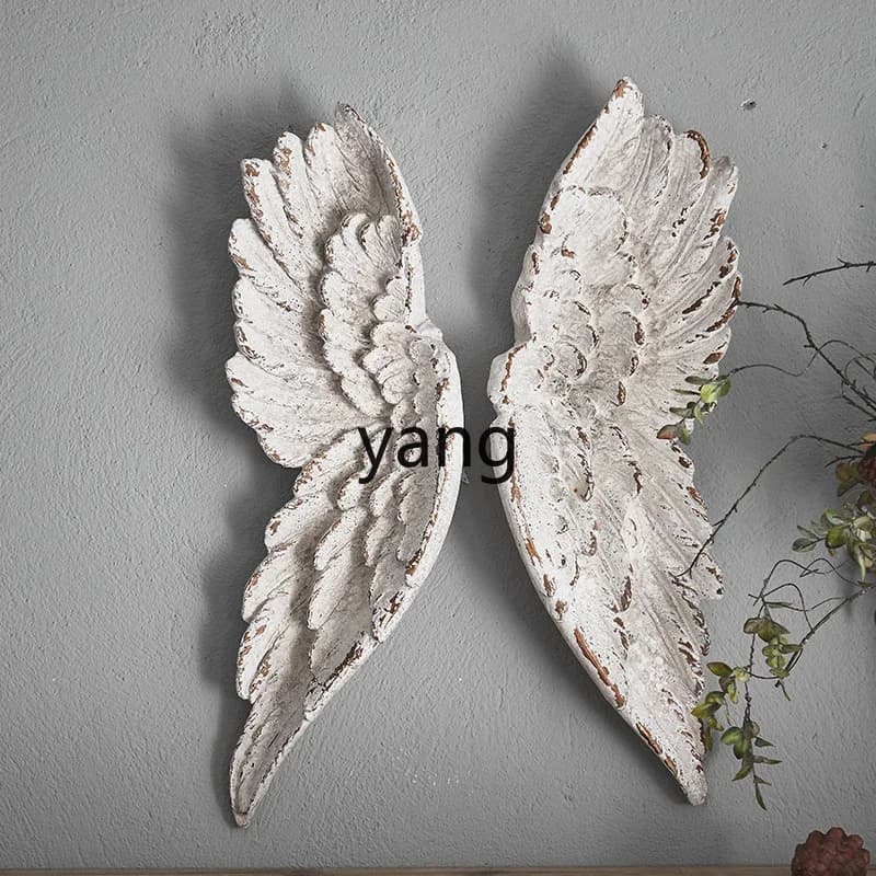 LMFrench retro old broken wall decoration background wall creative angel wings pendant