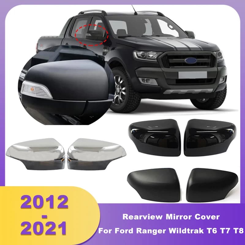 Side Rearview Mirror Covers For Ford Ranger Wildtrak T6 T7 T8 2012 2013 2014 2015 2016 2017 2018 2019 2020 2021 Double Cabin