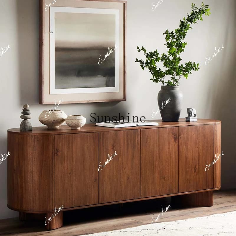 Nordic simple black dining side storage cabinet against the wall living room kitchen countertop furniture  FT