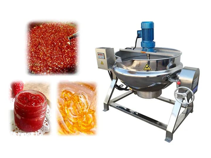 100/200L Gas Cooking Kettle With Agitator Electric  Jacket Heating Cooking Pot