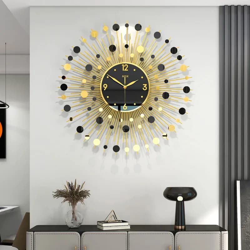 Creative Metal Gypsophila Wall Clock Modern Design Number Clock Minimalist For Nordic Living Room Mute Quartz Clock Room Decor