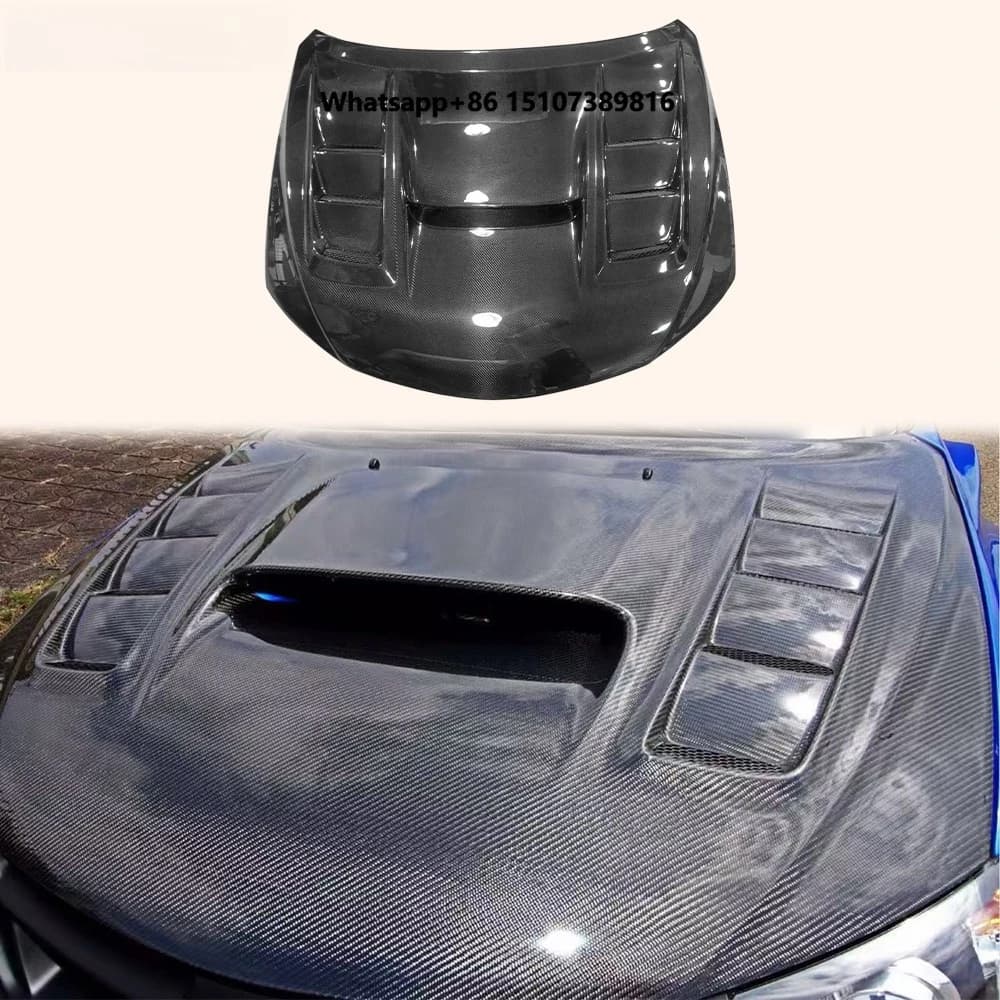 For WRX STI GR 08-14 5D Hatchback Carbon Fiber VS Style Front Vented Hood