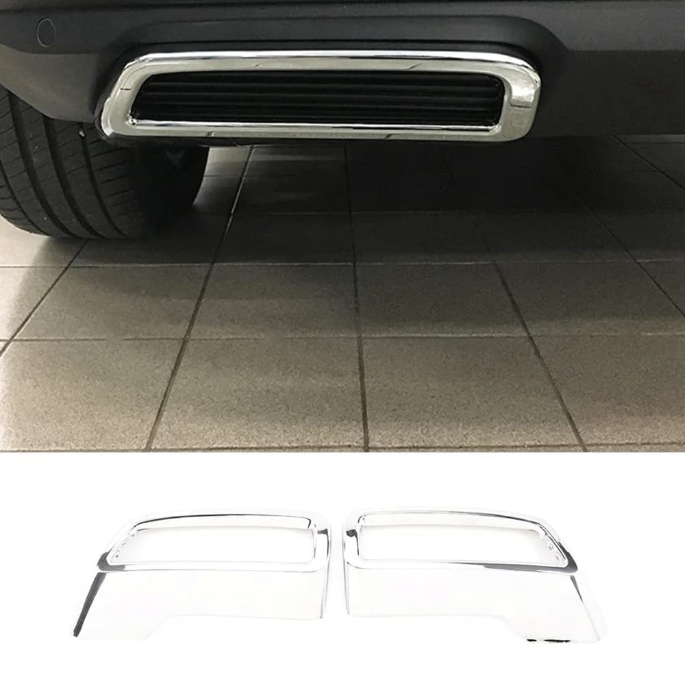 For 2017-2021 Peugeot 3008 5008 4008 Car Exhaust Pipe Cover Rear Exhaust Muffler Pipe Tail Throat Frame ABS Auto Parts