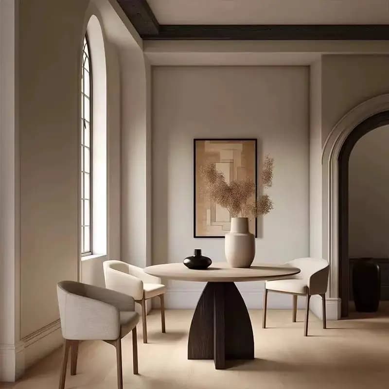 Designer Modern Dining Table Black Minimalist Kitchen Round Dining Table Lounges Solid Wood Muebles Para Hogar Furniture Home