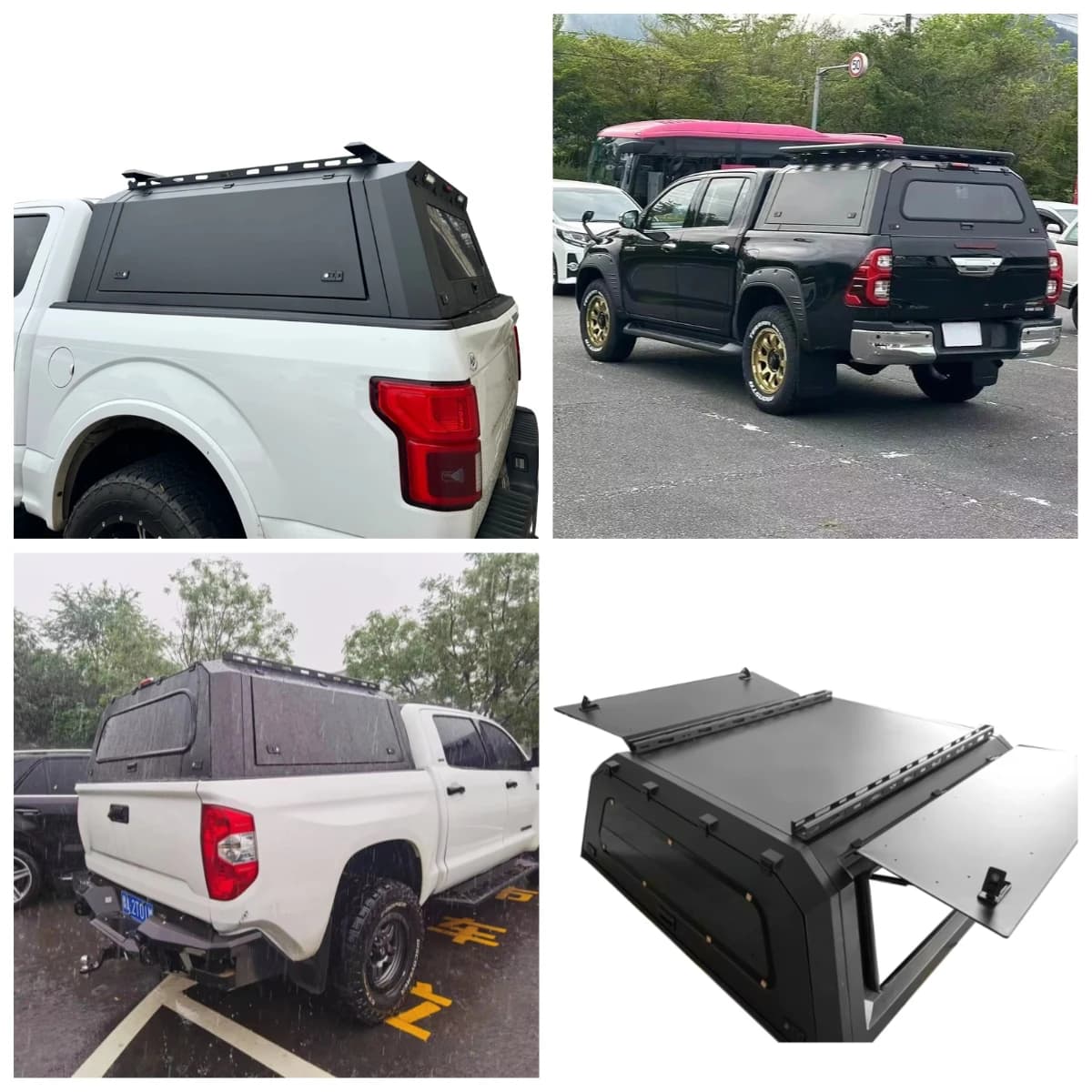 STLF4' 6" Waterproof Hard 4-Fold Cover Tonneau Canopy For Maverick Pickup 2012+ Fords Ranger & Silverado 1500 Wildtrak