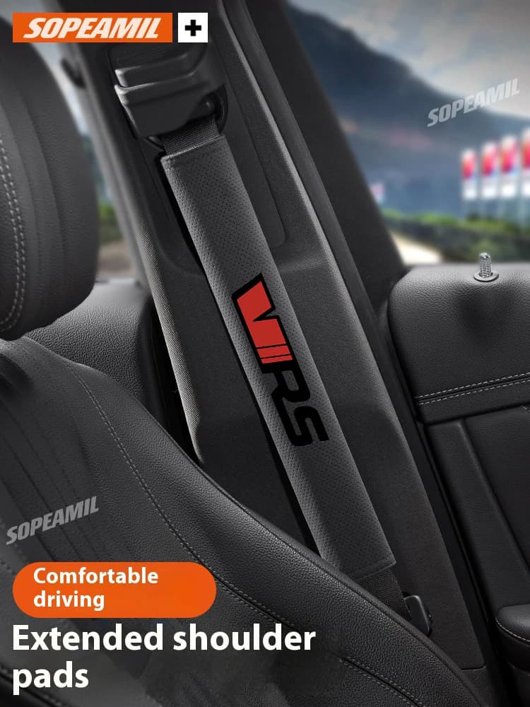For Skoda Octavia Fabia Rapid Superb Karoq Kodiaq Citigo Kamiq Car Safety Belt Shoulder pad Suede Seat belt shoulder protector