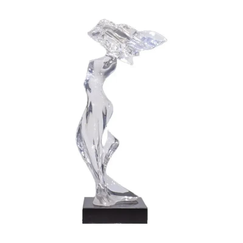 Living Room Entrance Light Luxury Sculpture Ornament Hotel Lobby Transparent Resin Floor Decorative Art