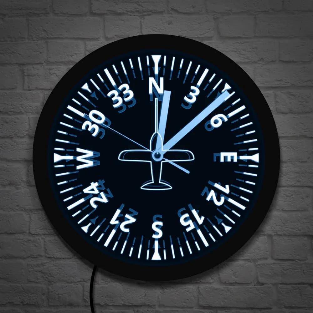 Aircraft Gauges Cockpit Instruments Aviation LED Lighting Wall Clock Airplane Control Luminous Wall Watch Pilot Home Decor Clock