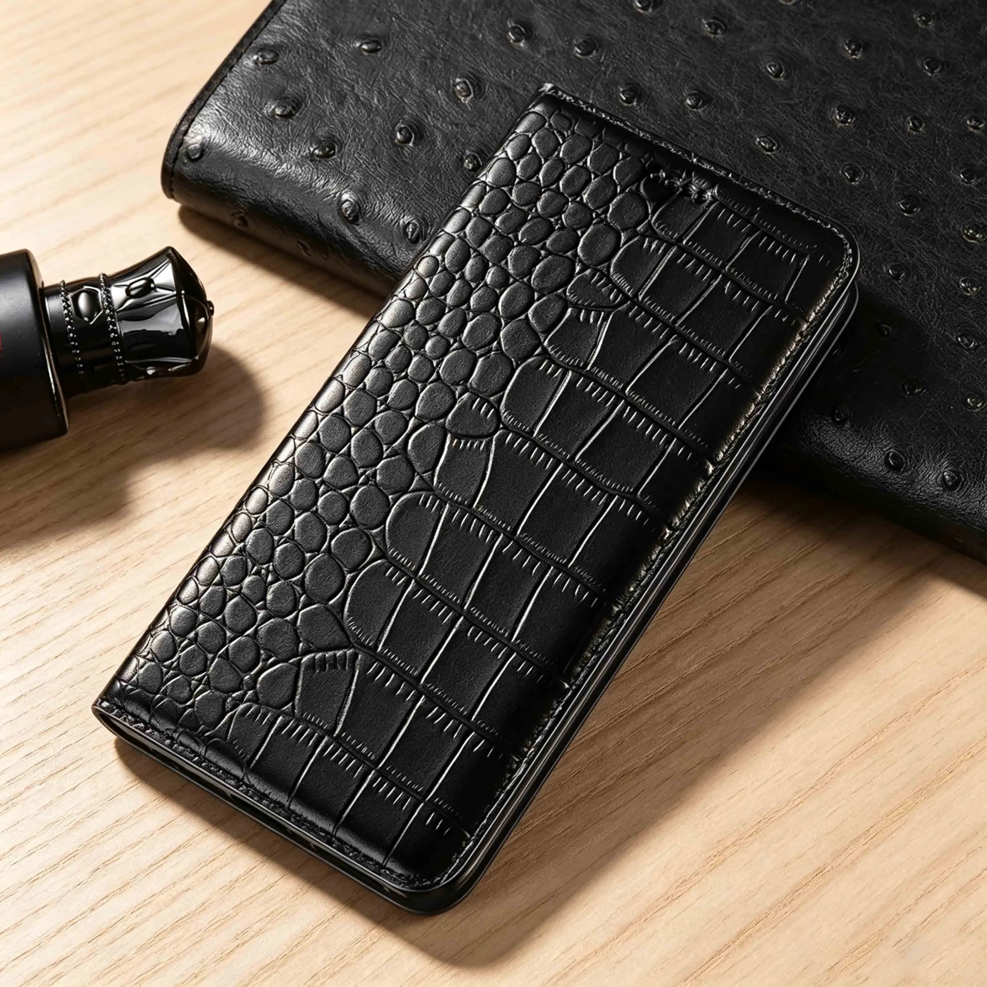 For Samsung Galaxy M11 M21 M31 M31S M51 M12 M22 M32 M52 M62 4G 5G Crocodile Pattern Of Genuine Leather Flip Phone Case Cowhide