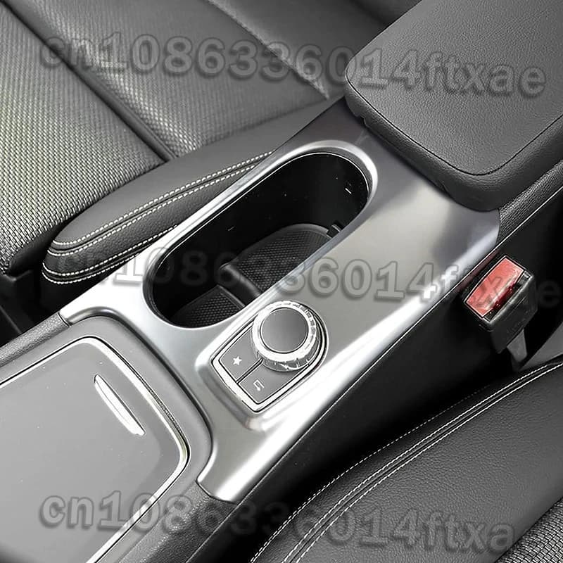 Stainless Steel Center Console Water Cup Holder Frame Decoration Cover Trim For Mercedes Benz CLA GLA A Class C117 X156 W176 LHD