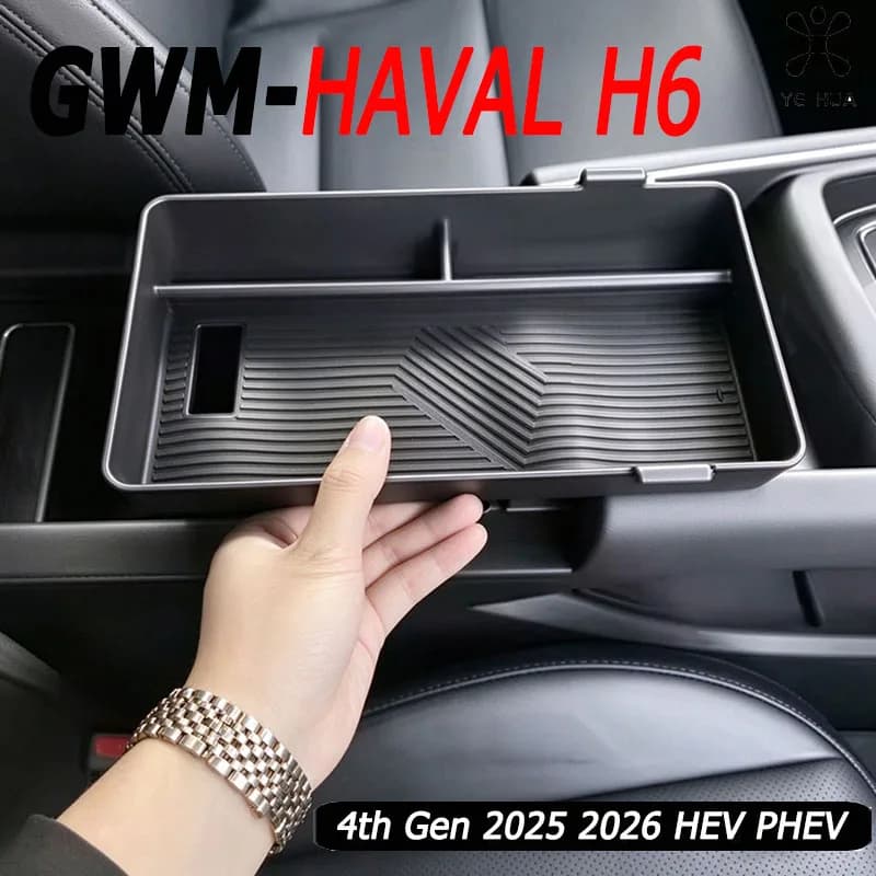 For NEW GWM Haval H6 4rd 2026 2025 HEV PHEV Car Central Console Armrest Storage Box Container Organizer Holder Tray Accessories