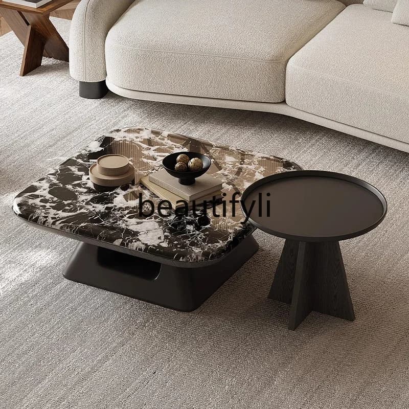 X Square Coffee Table for Living Room New Model Light Luxury Small Apartment High-End Home Coffee Table Set