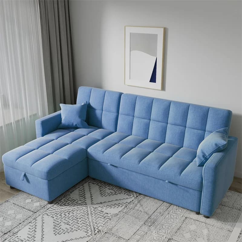 Home furniture sofa and bed L-shaped combination sofa bed, foldable storage sofa bed