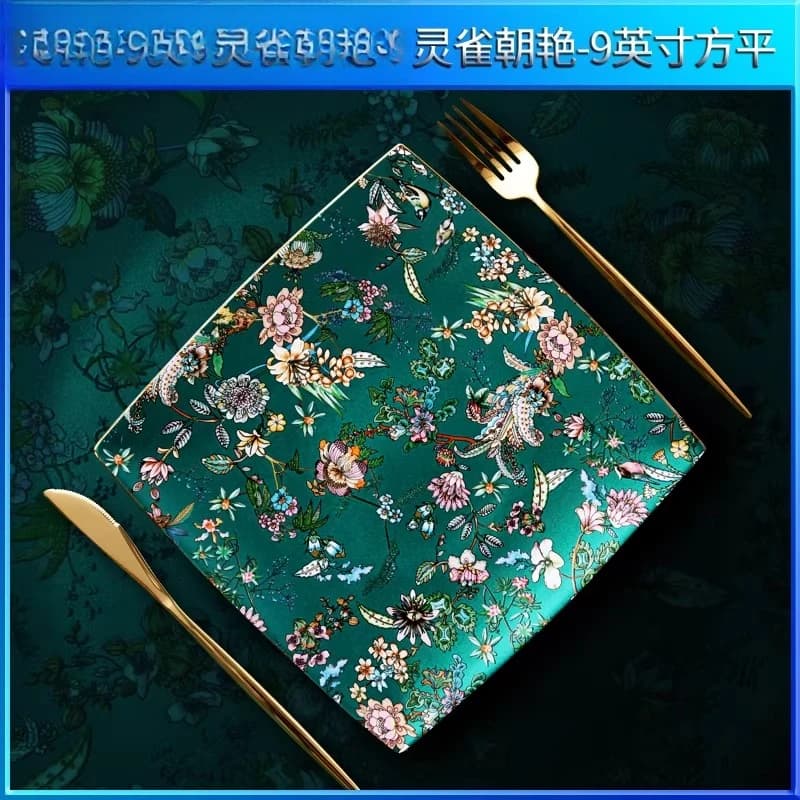 Ceramic tableware table set Chinese flat plate Western plate Steak plate Creative bone china hotel dishes