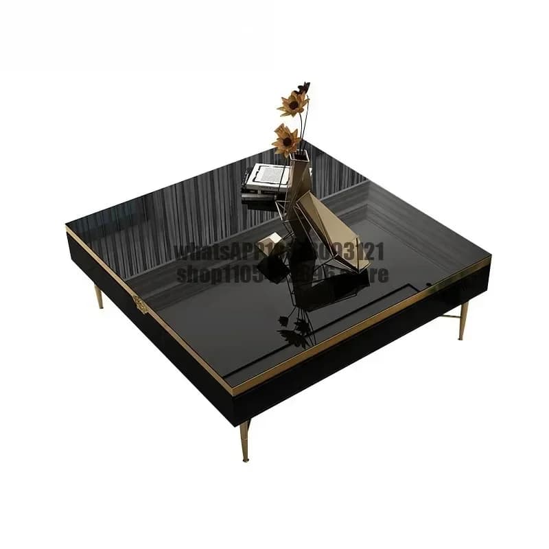 Modern Morocco New Classical Postmodern Square Stainless Steel Coffee Table Tea Table for Living Room
