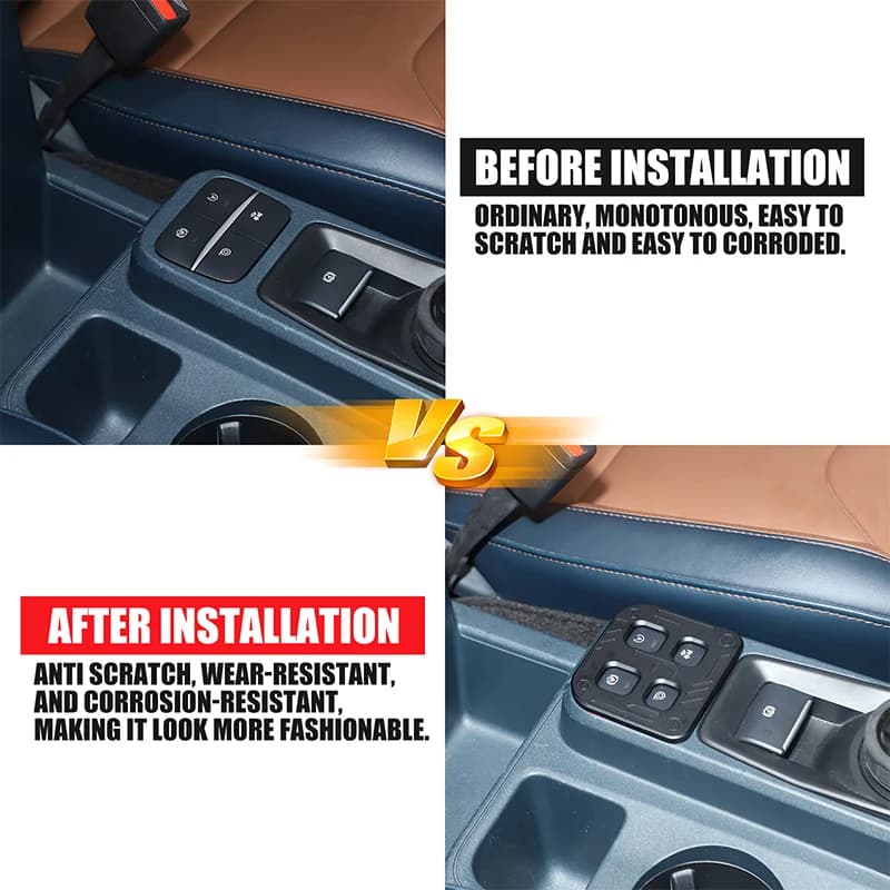 Aluminum Alloy Black For Ford Maverick 2022+ Car start and stop button anti-fault touch cover decorative sticker car accessories