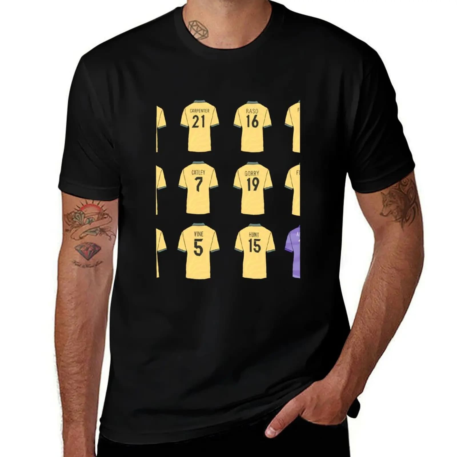 Matildas jersey Sticker T-Shirt Street Style Casual Tee Shirt T-Shirt