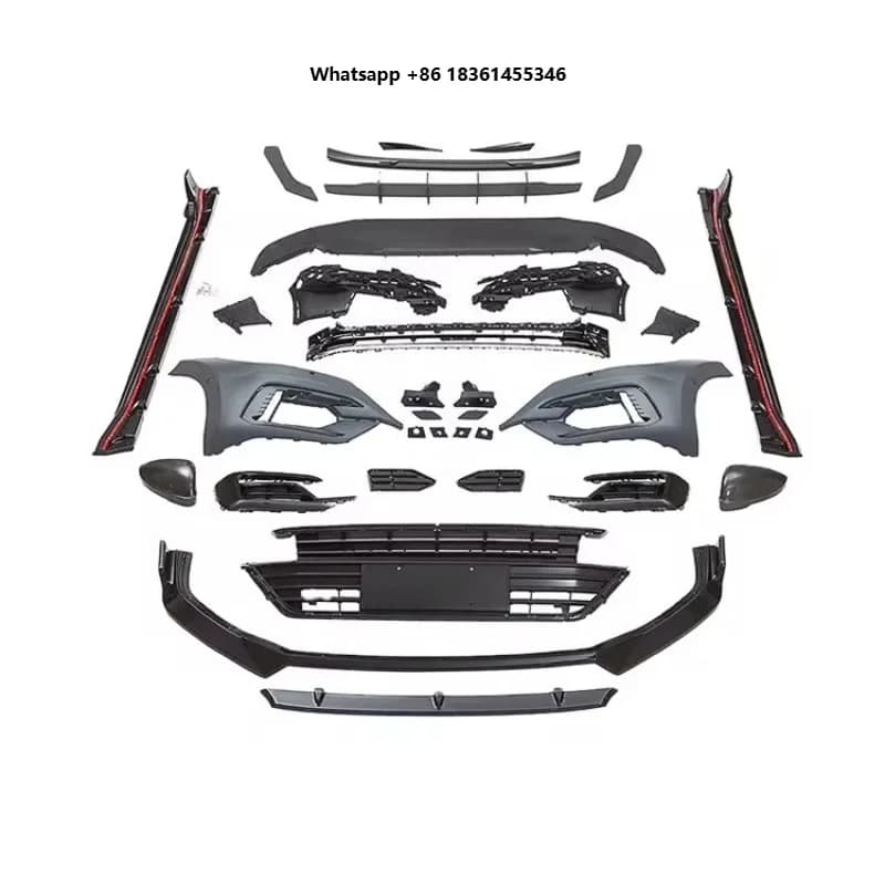 For VW Arteon 2019 Upgrade to R-line KSEEK ABS Car Front Bumper Front Lip Bumper Rear Lip Side Skirt  Body Kit