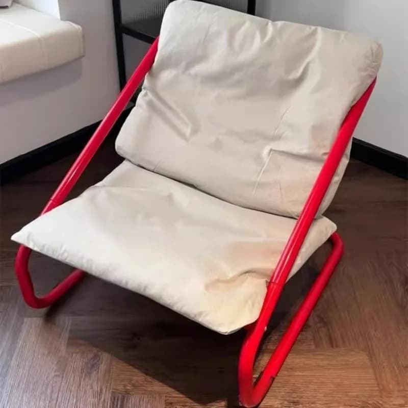 Modern Minimalist Leisure Fabric Metal Reclining Sleeper Chair Bedroom Dormitory Living Room Home Decor Novelty New Indoor
