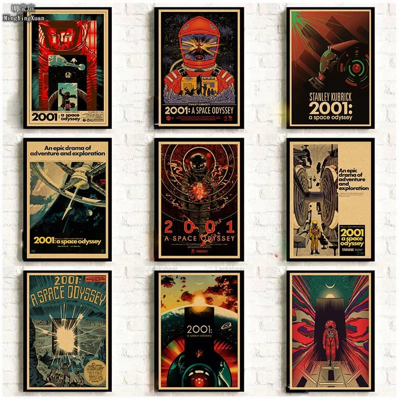Retro Kraft Paper Poster a Space Odyssey Movie Print Wall Art for Living Room Home Decor Unique Gift Idea