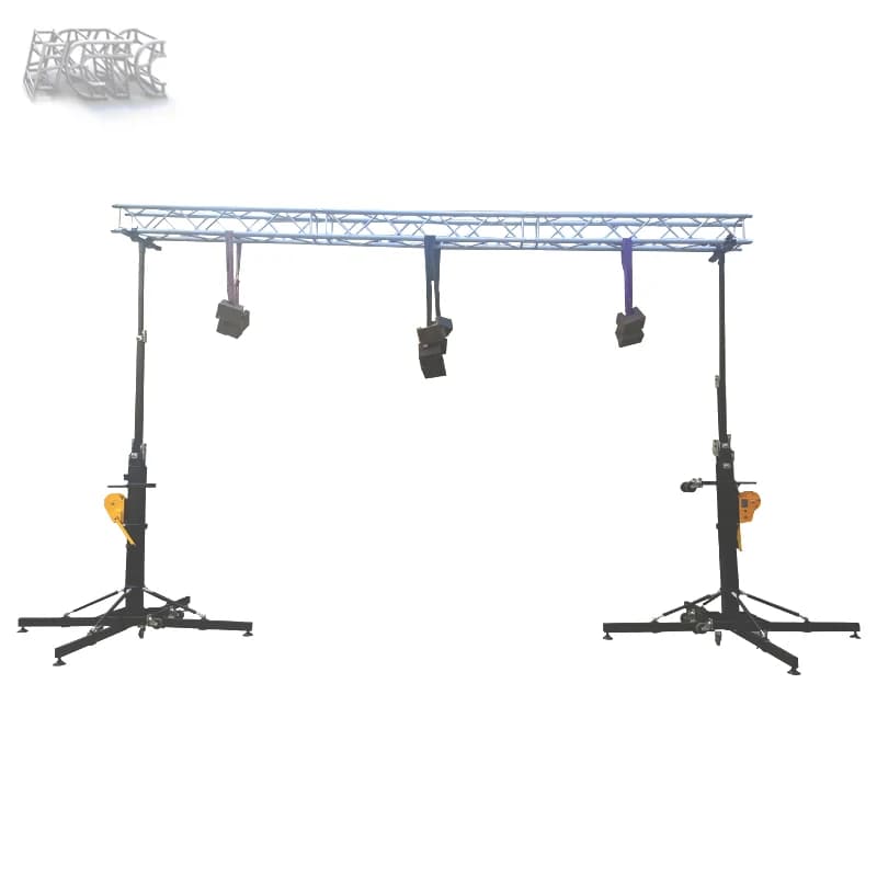 Heavy Duty  Black Steel Adjustable Lights Tower Stand for Speaker Lights