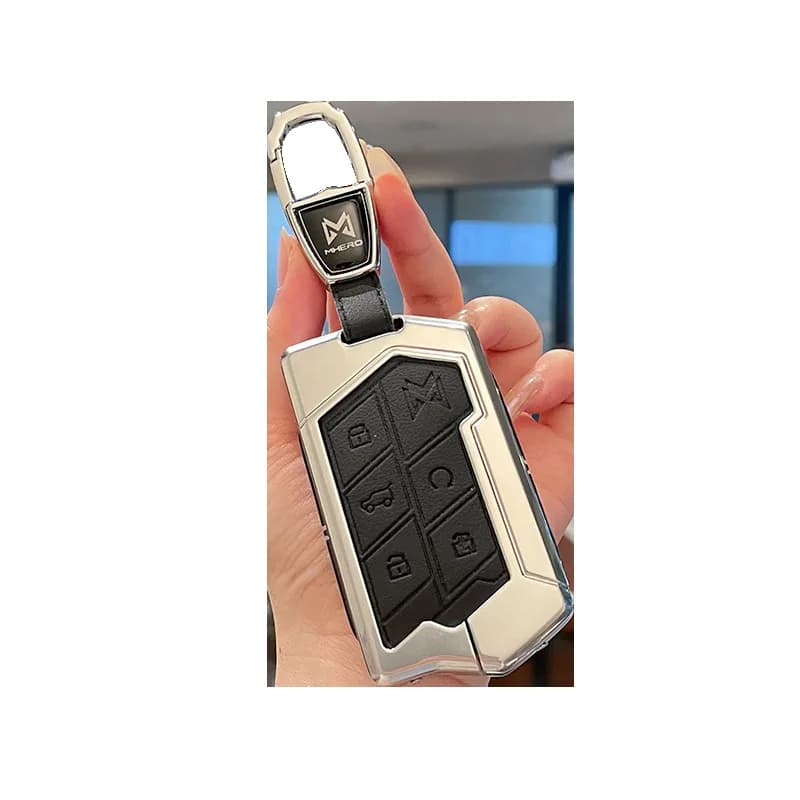Premium Zinc Alloy Key Cover Case for Mengshi 917/M800 - Protective Key Fob Shell Key Bag Chain